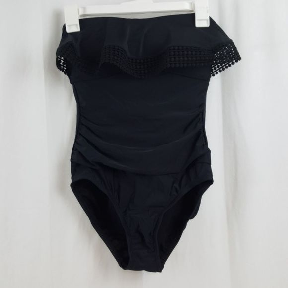 Kona Sol Crochet Flounce Swimsuit - Picture 3 of 14